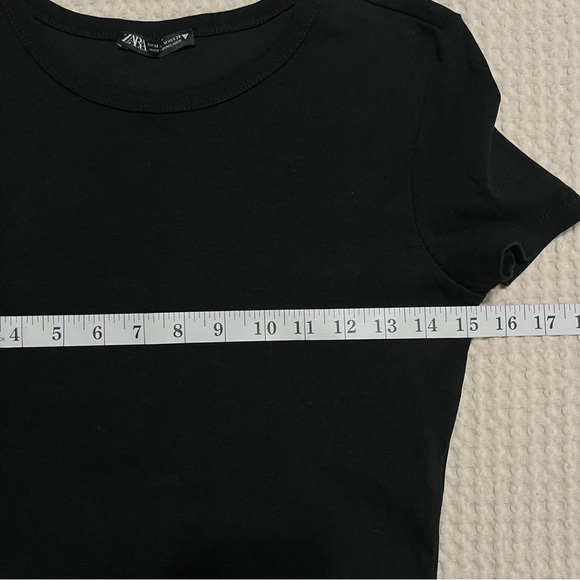 Zara Black Super Soft Baby Tee Shirt Size Medium - Picture 4 of 5